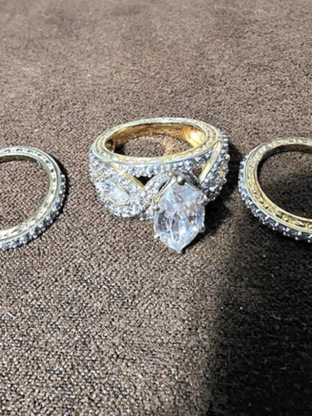 Ring Set in Silver & Gold Like New
